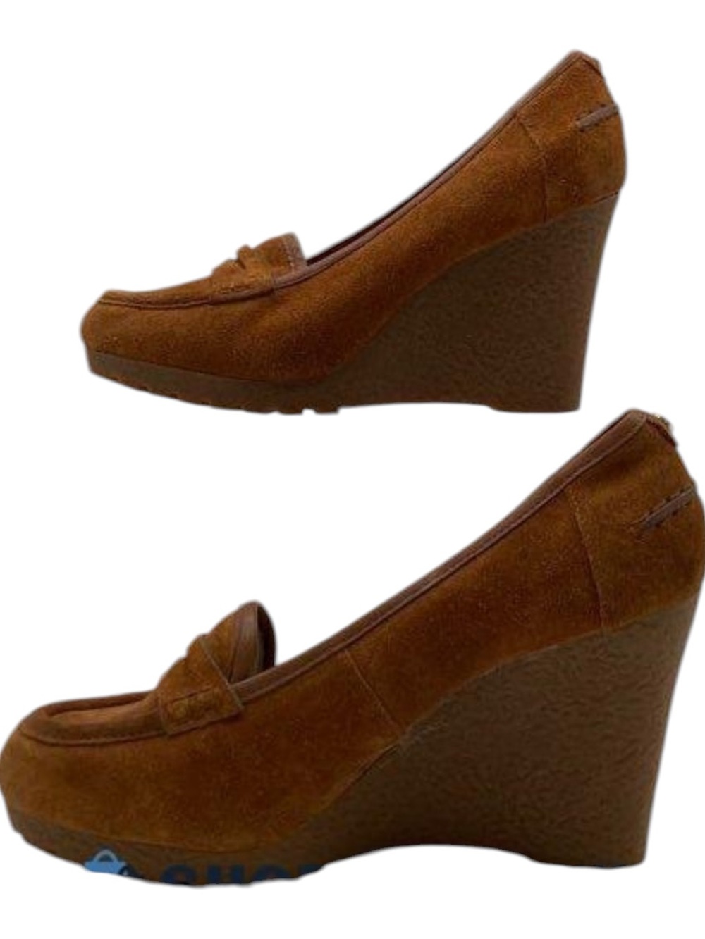 MICHAEL Michael Kors Chestnut Suede Wedge Loafers - Picture 5 of 6